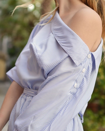 Striped Off-Shoulder Shirt